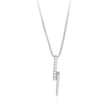 collier barre en métal bijoux pendentif cristal laiton diamant collier pendentif foudre argent bijoux 925 plaqué